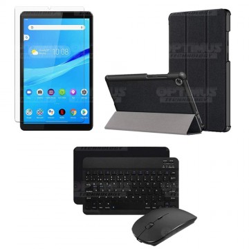 Kit Vidrio templado + Case Forro Protector + Teclado y Mouse Bluetooth para Tablet Lenovo Tab M8 8505x / x8505f OPTIMUS TECHNOLO