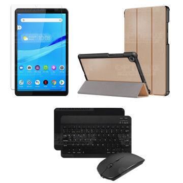 Kit Vidrio templado + Case Forro Protector + Teclado y Mouse Bluetooth para Tablet Lenovo Tab M8 8505x / x8505f OPTIMUS TECHNOLO