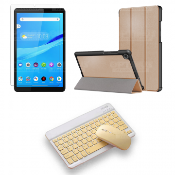 Kit Vidrio templado + Case Forro Protector + Teclado y Mouse Bluetooth para Tablet Lenovo Tab M8 8505x / x8505f OPTIMUS TECHNOLO