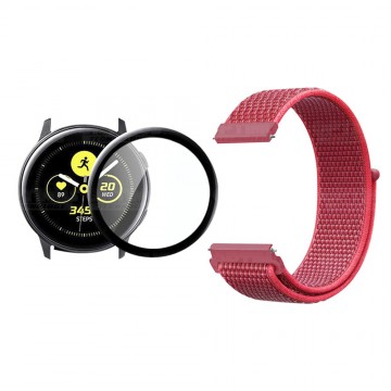 KIT Correa tipo velcro y Vidrio templado cerámico para Reloj Smartwatch Samsung Galaxy Active 44mm OPTIMUS TECHNOLOGY™ - 53