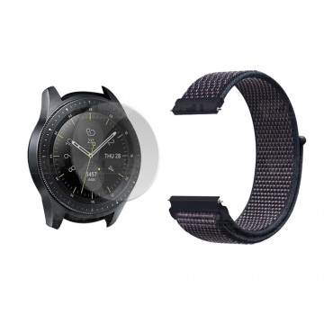 KIT Correa tipo velcro tela suave y Vidrio templado Reloj Smartwatch Samsung Galaxy Watch 42mm OPTIMUS TECHNOLOGY™ - 45