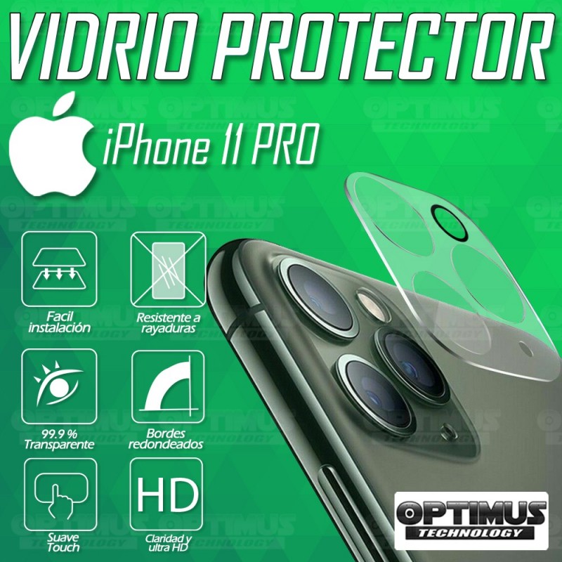 Kit para celular iPhone 11 Pro Vidrio Templado de cámara + Cristal Nanoglass protector de pantalla OPTIMUS TECHNOLOGY™ - 4
