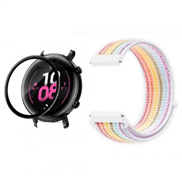 KIT Correa tipo velcro y Vidrio templado cerámico para Reloj Smartwatch Huawei GT2 42mm OPTIMUS TECHNOLOGY™ - 49