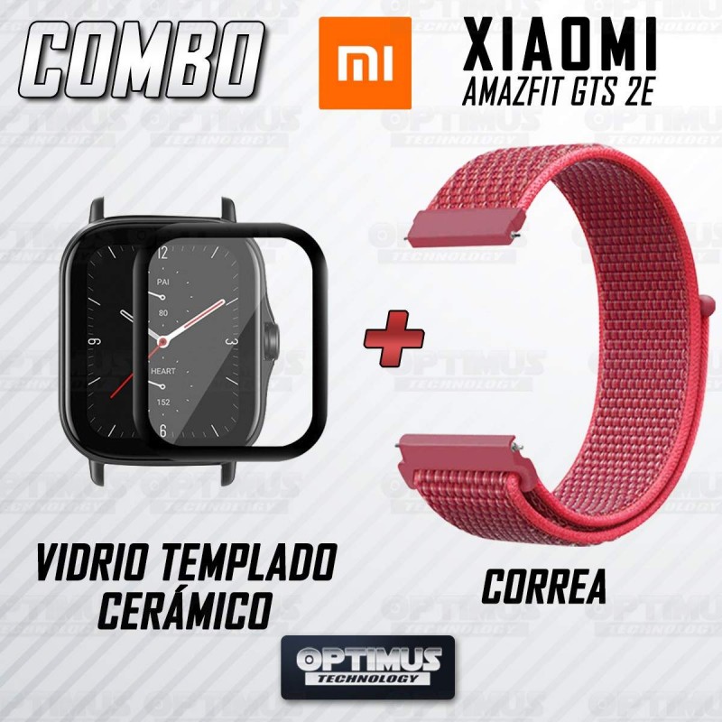 KIT Correa tipo velcro y Vidrio templado cerámico para Reloj Xiaomi Amazfit GTS 2E OPTIMUS TECHNOLOGY™ - 14