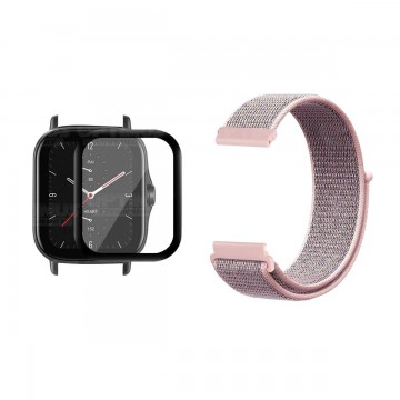 KIT Correa tipo velcro y Vidrio templado cerámico para Reloj Xiaomi Amazfit GTS 2E OPTIMUS TECHNOLOGY™ - 17