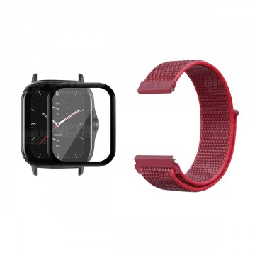 KIT Correa tipo velcro y Vidrio templado cerámico para Reloj Xiaomi Amazfit GTS 2E OPTIMUS TECHNOLOGY™ - 25