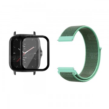 KIT Correa tipo velcro y Vidrio templado cerámico para Reloj Xiaomi Amazfit GTS 2E OPTIMUS TECHNOLOGY™ - 33