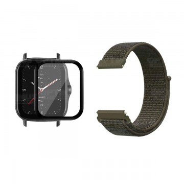 KIT Correa tipo velcro y Vidrio templado cerámico para Reloj Xiaomi Amazfit GTS 2E OPTIMUS TECHNOLOGY™ - 37
