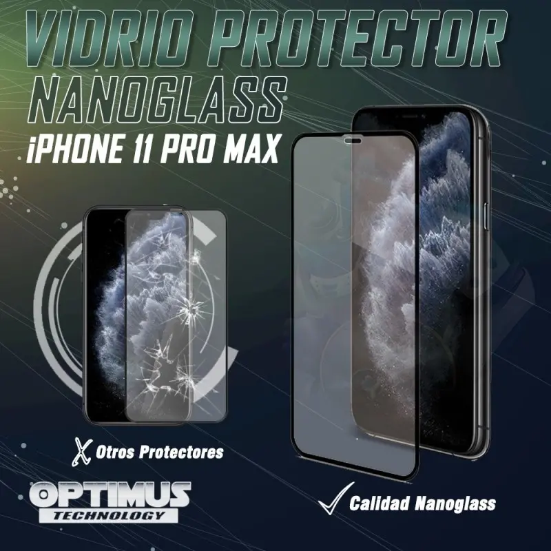 Kit para smartphone iPhone 11 Pro Max Vidrio Templado de cámara + Cristal ceramico protector de pantalla OPTIMUS TECHNOLOGY™ - 5
