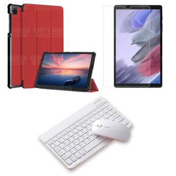 Kit Vidrio templado + Case Protector + Teclado y Mouse Bluetooth Tablet Samsung Galaxy Tab A7 Lite 8.7 2021 T220 - T225 OPTIMUS