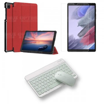 Kit Vidrio templado + Case Protector + Teclado y Mouse Bluetooth Tablet Samsung Galaxy Tab A7 Lite 8.7 2021 T220 - T225 OPTIMUS
