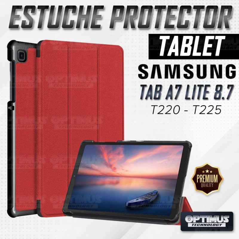 Kit Vidrio templado + Case Protector + Teclado y Mouse Bluetooth Tablet Samsung Galaxy Tab A7 Lite 8.7 2021 T220 - T225 OPTIMUS 