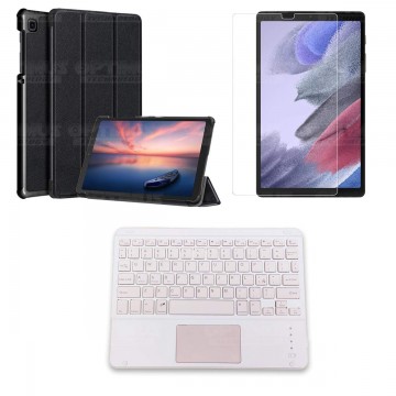 Kit Vidrio + Case Protector + Teclado Touchpad Bluetooth Tablet Samsung Galaxy Tab A7 Lite 8.7 2021 T220 - T225 OPTIMUS TECHNOLO