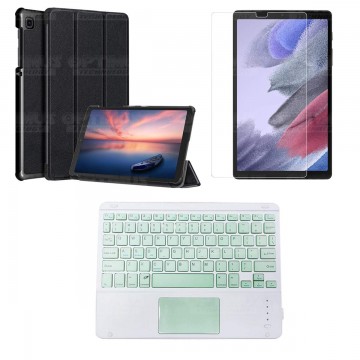 Kit Vidrio + Case Protector + Teclado Touchpad Bluetooth Tablet Samsung Galaxy Tab A7 Lite 8.7 2021 T220 - T225 OPTIMUS TECHNOLO