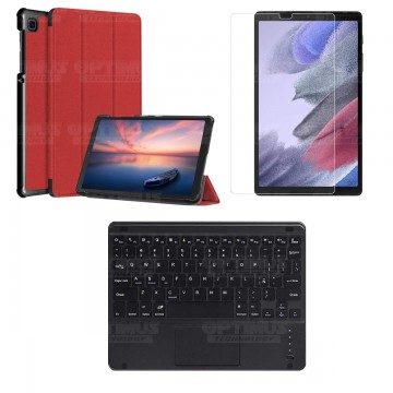 Kit Vidrio + Case Protector + Teclado Touchpad Bluetooth Tablet Samsung Galaxy Tab A7 Lite 8.7 2021 T220 - T225 OPTIMUS TECHNOLO