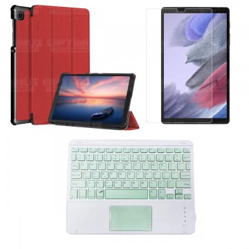 Kit Vidrio + Case Protector + Teclado Touchpad Bluetooth Tablet Samsung Galaxy Tab A7 Lite 8.7 2021 T220 - T225 OPTIMUS TECHNOLO