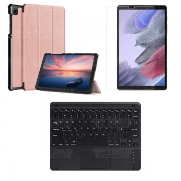 Kit Vidrio + Case Protector + Teclado Touchpad Bluetooth Tablet Samsung Galaxy Tab A7 Lite 8.7 2021 T220 - T225 OPTIMUS TECHNOLO