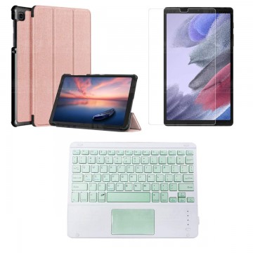 Kit Vidrio + Case Protector + Teclado Touchpad Bluetooth Tablet Samsung Galaxy Tab A7 Lite 8.7 2021 T220 - T225 OPTIMUS TECHNOLO