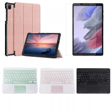 Kit Vidrio + Case Protector + Teclado Touchpad Bluetooth Tablet Samsung Galaxy Tab A7 Lite 8.7 2021 T220 - T225 OPTIMUS TECHNOLO