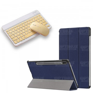 Kit Case Forro Protector + Teclado y Mouse Ratón Bluetooth para Tablet Samsung Galaxy Tab S7 FE 12,4" Pulgadas OPTIMUS TECHNOLOG