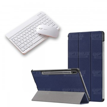 Kit Case Forro Protector + Teclado y Mouse Ratón Bluetooth para Tablet Samsung Galaxy Tab S7 FE 12,4" Pulgadas OPTIMUS TECHNOLOG