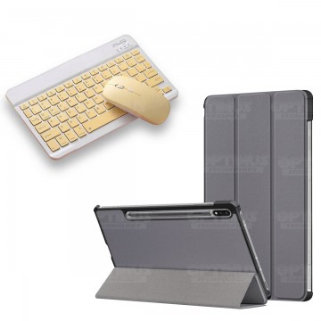 Kit Case Forro Protector + Teclado y Mouse Ratón Bluetooth para Tablet Samsung Galaxy Tab S7 FE 12,4" Pulgadas OPTIMUS TECHNOLOG