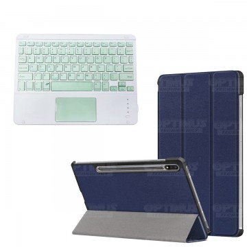 Kit Case Folio Protector + Teclado Mouse Touchpad Bluetooth para Tablet Samsung Galaxy Tab S7 FE 12,4" Pulgadas OPTIMUS TECHNOLO