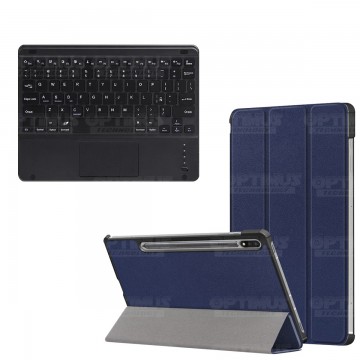Kit Case Folio Protector + Teclado Mouse Touchpad Bluetooth para Tablet Samsung Galaxy Tab S7 FE 12,4" Pulgadas OPTIMUS TECHNOLO