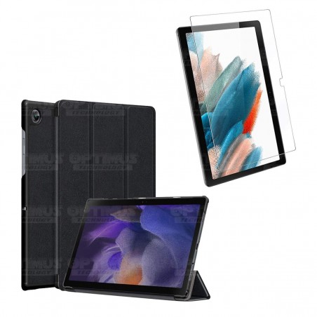 Kit Vidrio Cristal Templado Y Estuche Case Protector para Tablet Samsung Galaxy Tab A8 10.5 2021 SM-x200, SM-x205