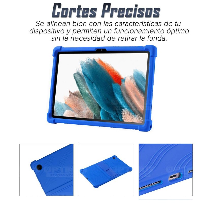 Estuche Case protector de goma Tablet Samsung Galaxy Tab A8 10.5 2021 - 2022 SM-x200, SM-x205 Anti golpes con soporte OPTIMUS TE