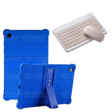 Kit Case Forro Protector Antigolpes + Teclado y Mouse Bluetooth Tablet Samsung Galaxy Tab A8 10.5 2021 SM-x200, SM-x205 OPTIMUS