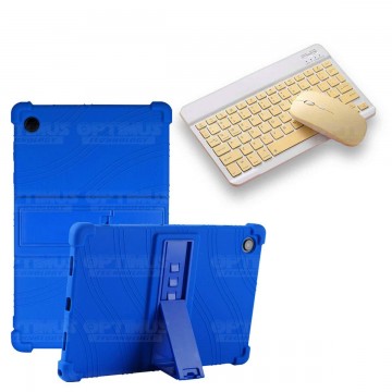 Kit Case Forro Protector Antigolpes + Teclado y Mouse Bluetooth Tablet Samsung Galaxy Tab A8 10.5 2021 SM-x200, SM-x205 OPTIMUS 