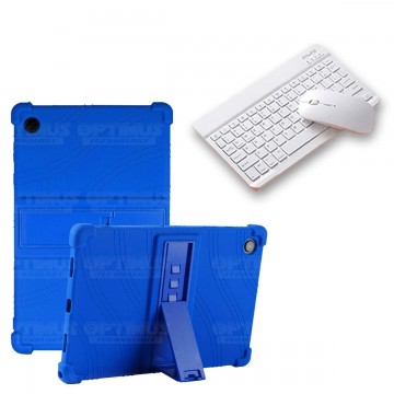 Kit Case Forro Protector Antigolpes + Teclado y Mouse Bluetooth Tablet Samsung Galaxy Tab A8 10.5 2021 SM-x200, SM-x205 OPTIMUS 