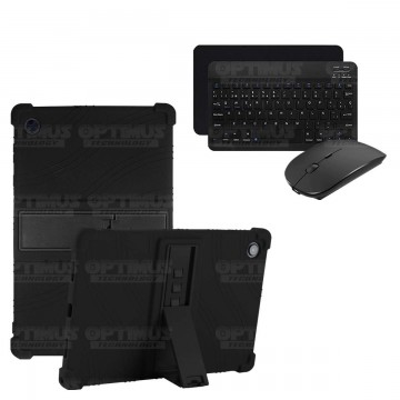 Kit Case Forro Protector Antigolpes + Teclado y Mouse Bluetooth Tablet Samsung Galaxy Tab A8 10.5 2021 SM-x200, SM-x205 OPTIMUS 