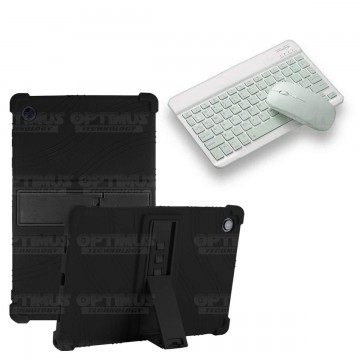 Kit Case Forro Protector Antigolpes + Teclado y Mouse Bluetooth Tablet Samsung Galaxy Tab A8 10.5 2021 SM-x200, SM-x205 OPTIMUS
