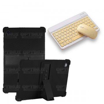 Kit Case Forro Protector Antigolpes + Teclado y Mouse Bluetooth Tablet Samsung Galaxy Tab A8 10.5 2021 SM-x200, SM-x205 OPTIMUS