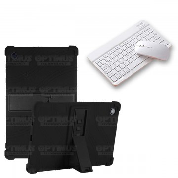 Kit Case Forro Protector Antigolpes + Teclado y Mouse Bluetooth Tablet Samsung Galaxy Tab A8 10.5 2021 SM-x200, SM-x205 OPTIMUS 