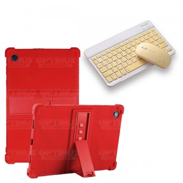 Kit Case Forro Protector Antigolpes + Teclado y Mouse Bluetooth Tablet Samsung Galaxy Tab A8 10.5 2021 SM-x200, SM-x205 OPTIMUS