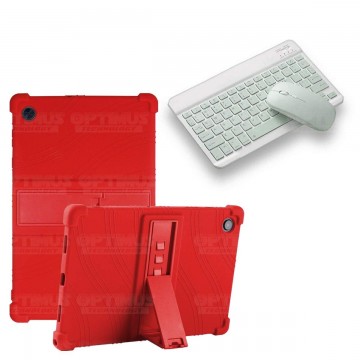 Kit Case Forro Protector Antigolpes + Teclado y Mouse Bluetooth Tablet Samsung Galaxy Tab A8 10.5 2021 SM-x200, SM-x205 OPTIMUS 