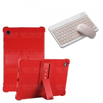 Kit Case Forro Protector Antigolpes + Teclado y Mouse Bluetooth Tablet Samsung Galaxy Tab A8 10.5 2021 SM-x200, SM-x205 OPTIMUS 