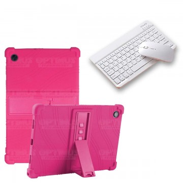 Kit Case Forro Protector Antigolpes + Teclado y Mouse Bluetooth Tablet Samsung Galaxy Tab A8 10.5 2021 SM-x200, SM-x205 OPTIMUS 