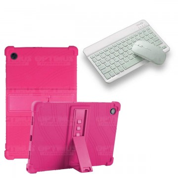 Kit Case Forro Protector Antigolpes + Teclado y Mouse Bluetooth Tablet Samsung Galaxy Tab A8 10.5 2021 SM-x200, SM-x205 OPTIMUS
