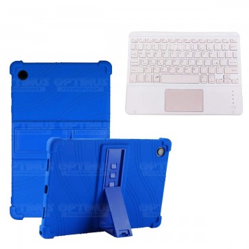 Kit Estuche Protector Antigolpes + Teclado Mouse Touchpad Bluetooth Samsung Galaxy Tab A8 10.5 2021 SM-x200, SM-x205 OPTIMUS TEC