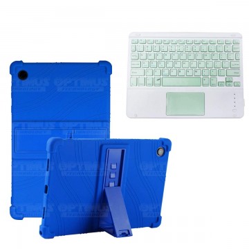 Kit Estuche Protector Antigolpes + Teclado Mouse Touchpad Bluetooth Samsung Galaxy Tab A8 10.5 2021 SM-x200, SM-x205 OPTIMUS TEC