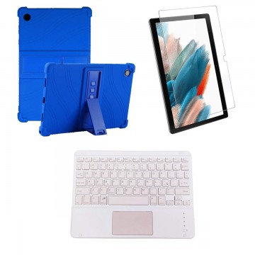 Kit Vidrio templado + Estuche Protector + Teclado Touchpad Bluetooth Tablet Samsung Galaxy Tab A8 10.5 2021 SM-x200, SM-x205 OPT