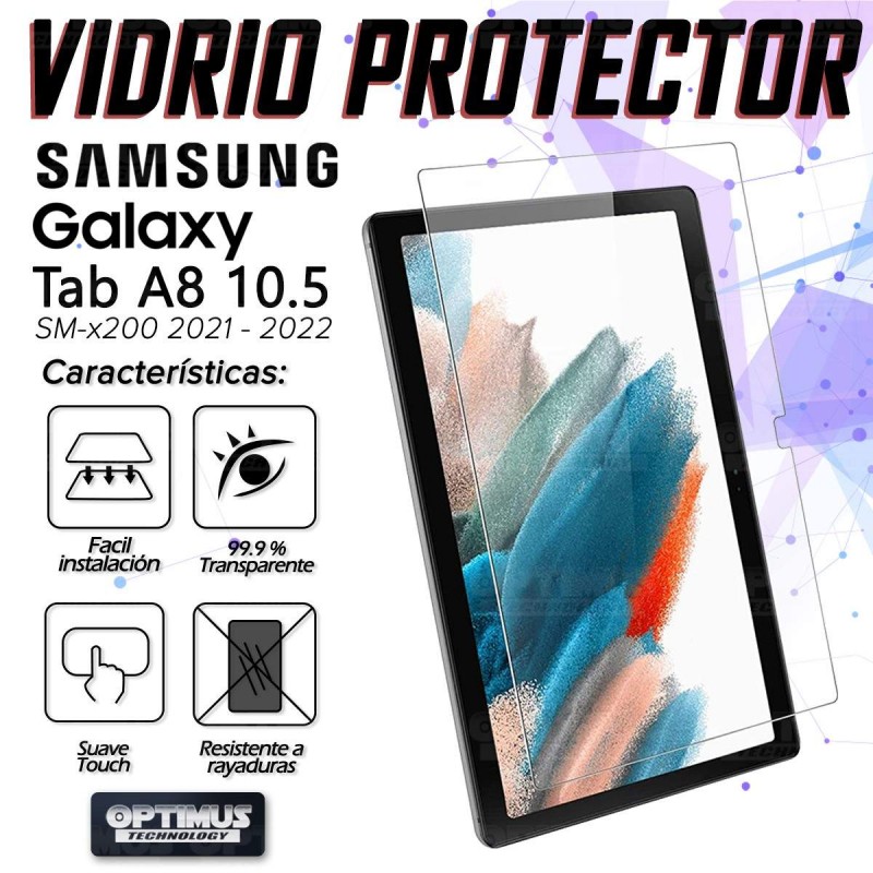 Kit Vidrio templado + Estuche Protector + Teclado Touchpad Bluetooth Tablet Samsung Galaxy Tab A8 10.5 2021 SM-x200, SM-x205 OPT