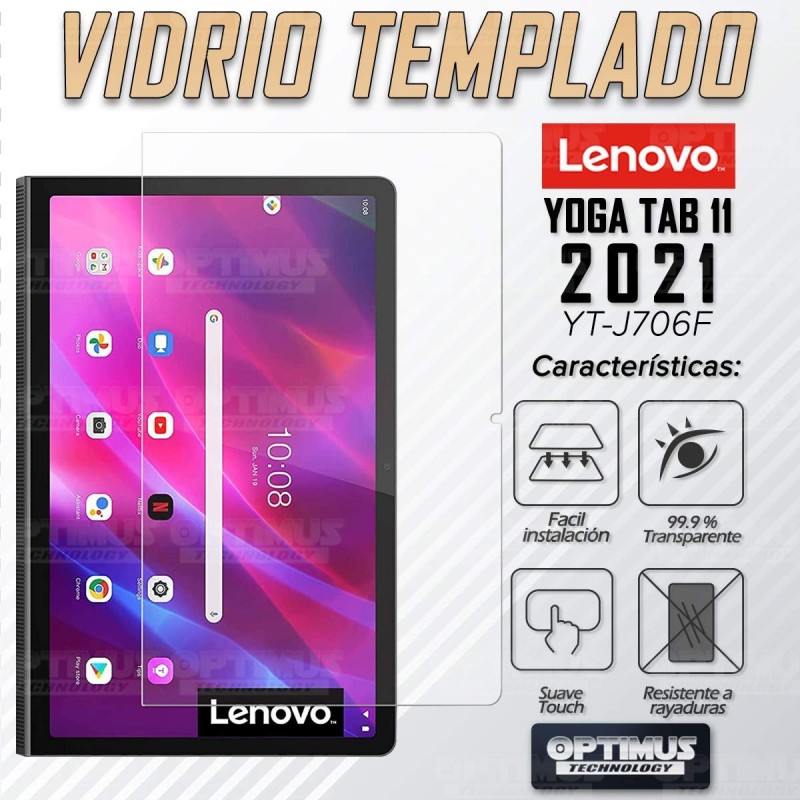 Kit Vidrio Cristal Templado Y Estuche Case Protector para Tablet Lenovo Yoga Tab 11 2021 YT-J706F OPTIMUS TECHNOLOGY™ - 13