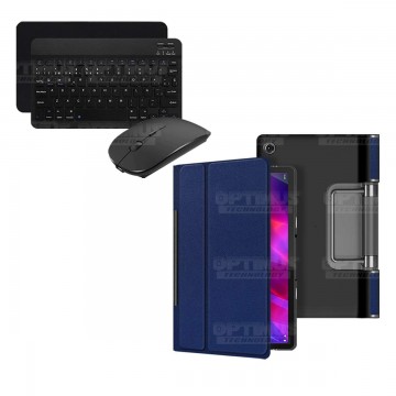 Kit Case Forro Protector + Teclado y Mouse Ratón Bluetooth para Tablet Lenovo Yoga Tab 11 2021 YT-J706F OPTIMUS TECHNOLOGY™ - 4