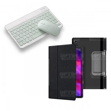 Kit Case Forro Protector + Teclado y Mouse Ratón Bluetooth para Tablet Lenovo Yoga Tab 11 2021 YT-J706F OPTIMUS TECHNOLOGY™ - 8