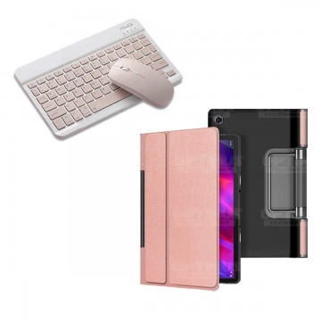 Kit Case Forro Protector + Teclado y Mouse Ratón Bluetooth para Tablet Lenovo Yoga Tab 11 2021 YT-J706F OPTIMUS TECHNOLOGY™ - 11